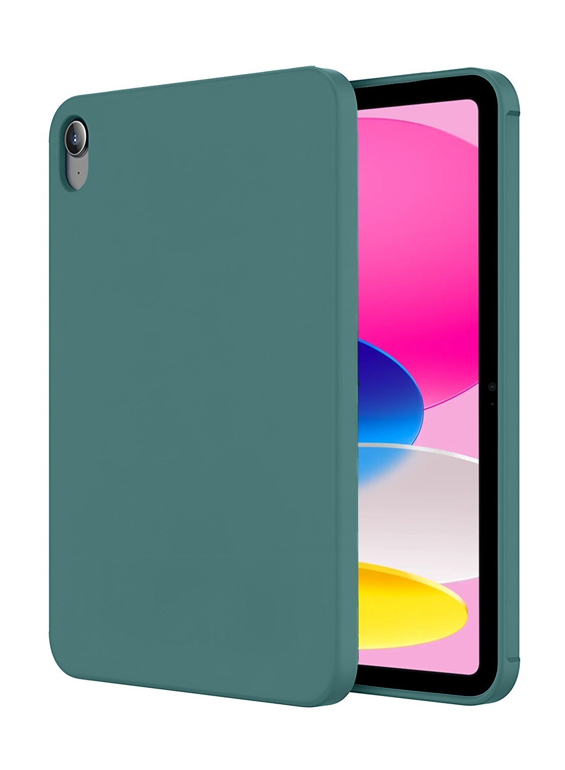 Wtech Apple iPad 2025 (11th Generation) A16 10.9 inch Premium Soft Liquid Silicone Case Cover (MCRPSN) - Dark Green