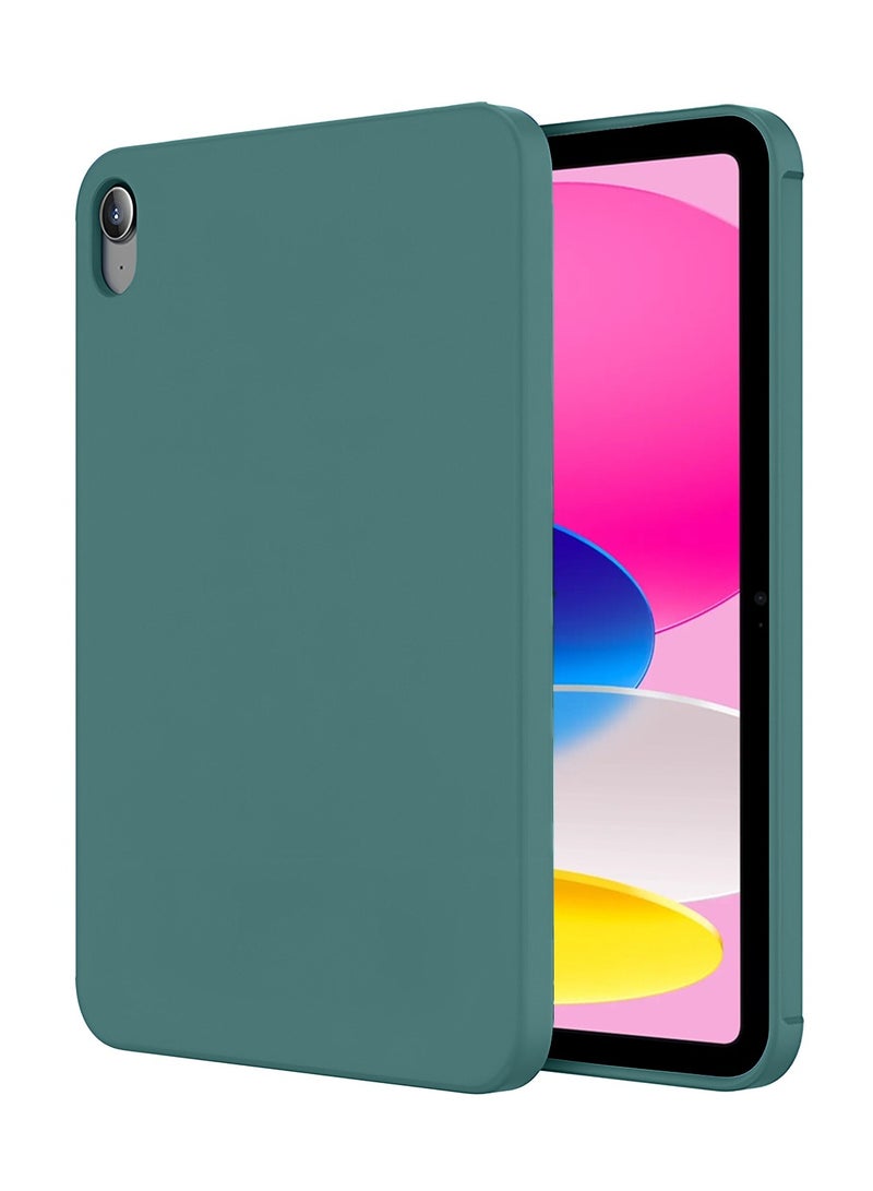 Wtech Apple iPad 2025 (11th Generation) A16 10.9 inch Premium Soft Liquid Silicone Case Cover (MCRPSN) - Dark Green - Image 1