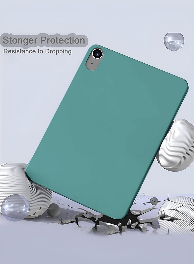 Wtech Apple iPad 2025 (11th Generation) A16 10.9 inch Premium Soft Liquid Silicone Case Cover (MCRPSN) - Dark Green - Image 4