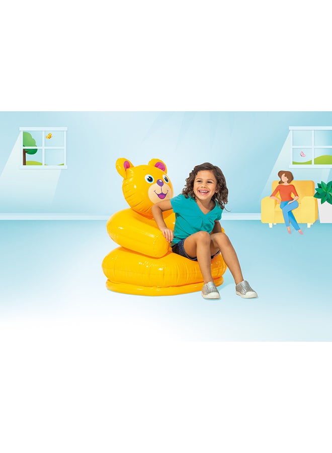 INTEX 1- Piece Elegantly Design Happy Animal Chair Assorted - Style May Vary,  Portable, Durable and Comfortable Yellow 64cm - Image 5