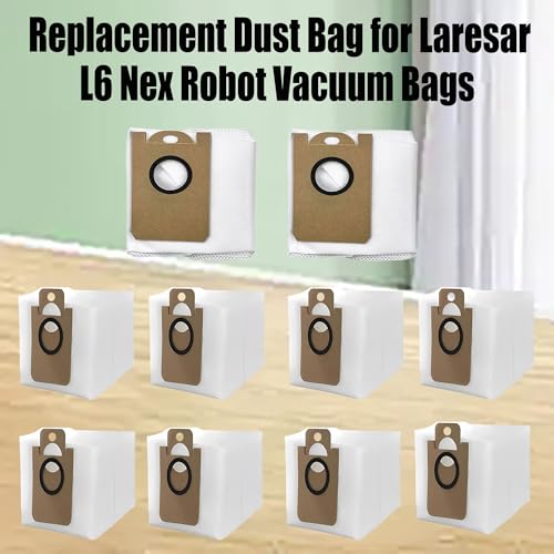 YERXPAFT 10 Pack Disposable Dust Bag Only Replacement for Laresar L6 Nex Robot Vacuum Bags - Image 2