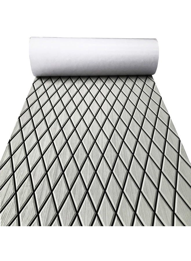 KXKZREN EVA Foam Boat Flooring Decking Sheet Pad Diamond Pattern 6mm Anti-Skid Faux Teak Marine Flooring Mat for Yacht Motorboat RV Yacht Swimming Pool Cooler Tops, 28" x 75" - Image 1
