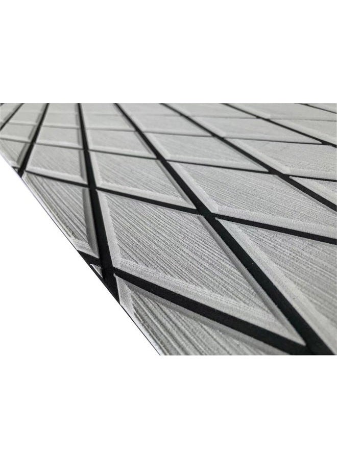 KXKZREN EVA Foam Boat Flooring Decking Sheet Pad Diamond Pattern 6mm Anti-Skid Faux Teak Marine Flooring Mat for Yacht Motorboat RV Yacht Swimming Pool Cooler Tops, 28" x 75" - Image 3