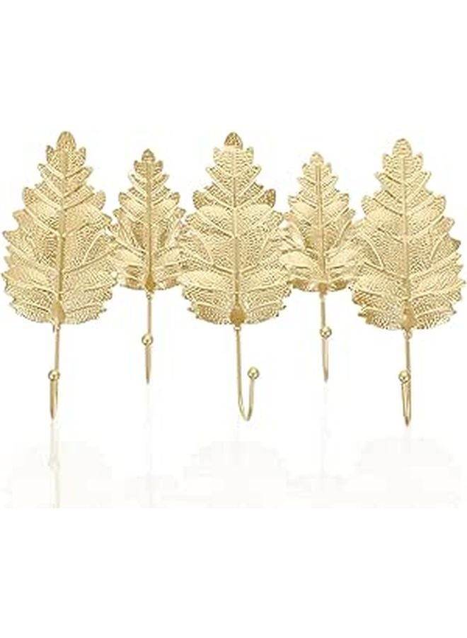 Heavy Duty Iron Wall Hooks Gold Plated Four Leaf Design Coat Hanger For Living Room Bathroom - Image 1
