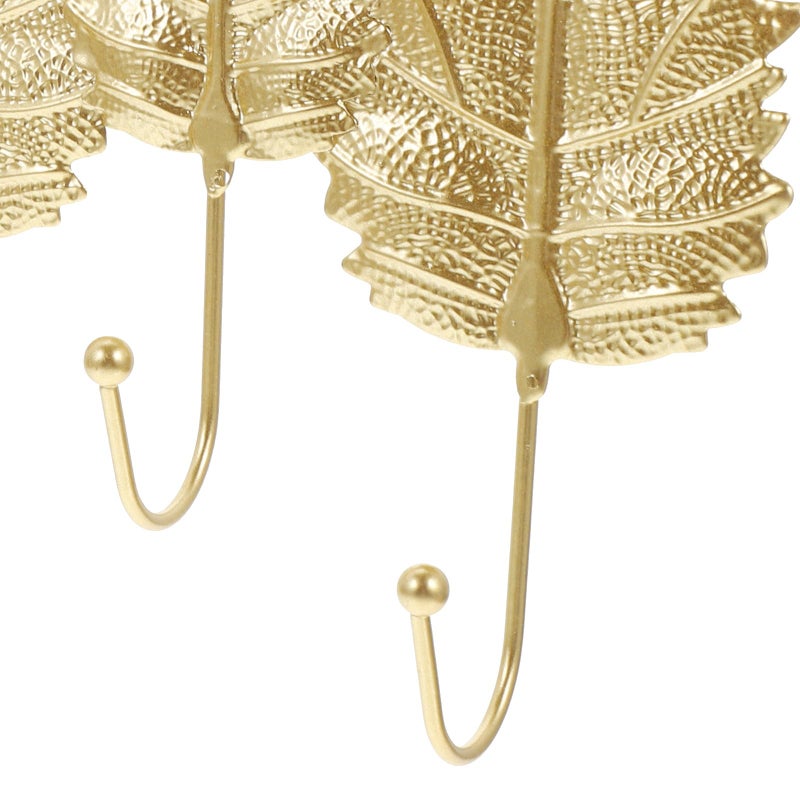 Heavy Duty Iron Wall Hooks Gold Plated Four Leaf Design Coat Hanger For Living Room Bathroom - Image 5