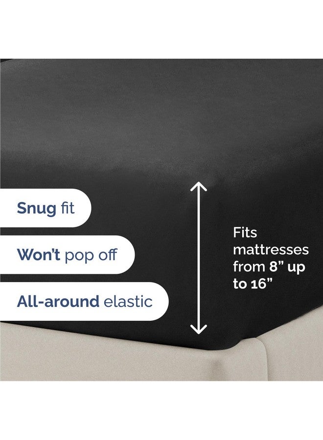 Queen Size Sheet Set - 6 Piece Set - Hotel Luxury Bed Sheets - Extra Soft - Deep Pockets - Easy Fit - Breathable & Cooling Sheets - Wrinkle Free - Comphy - Black Bed Sheets - Queens Sheets - 6 PC by CGK Unlimited
