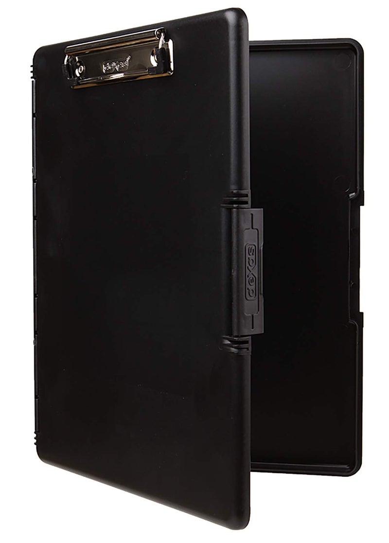 Dexas Slimcase 2 Plastic Clipboard with Storage and Side Opening Black Office Supplies Clipboards to Organize Carry and Store A4 Holder Style and Functionality Nursing Clipboards