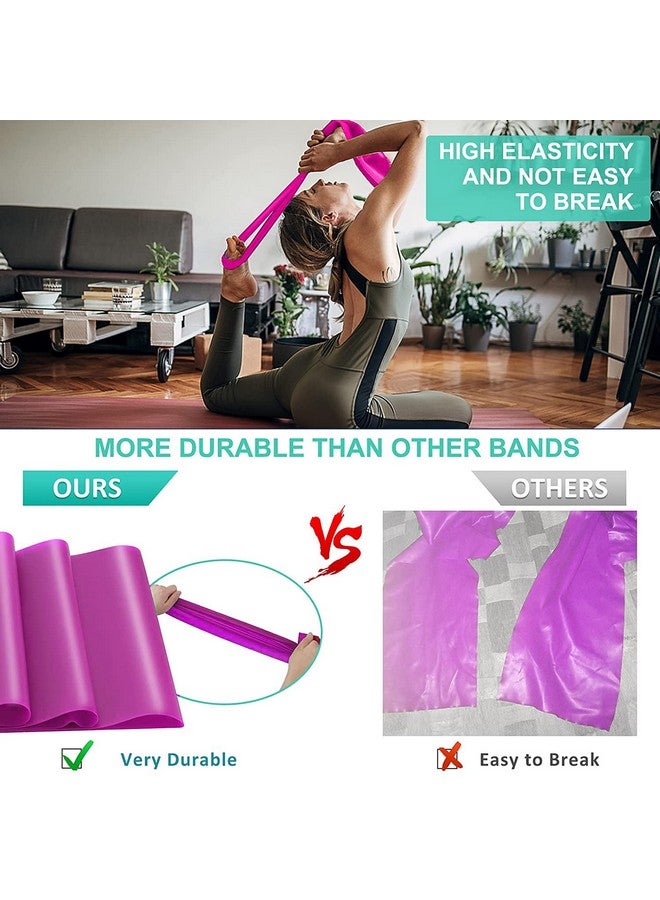 Wearslim أشرطة مقاومة مرنة من المطاط الطبيعي Wearslim ® للاحترافية لممارسة تمارين الساقين والمؤخرة (1.5 متر) - بنفسجي - Image 5