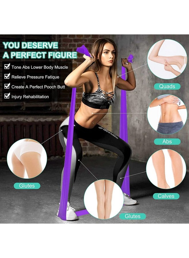 Wearslim أشرطة مقاومة مرنة من المطاط الطبيعي Wearslim ® للاحترافية لممارسة تمارين الساقين والمؤخرة (1.5 متر) - بنفسجي - Image 3