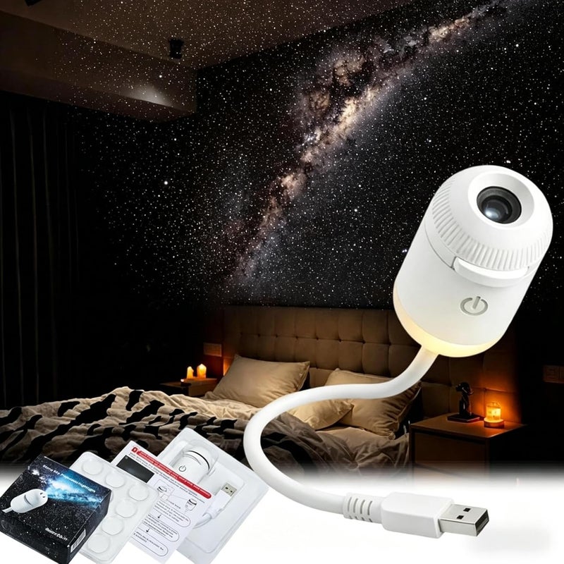 Galaxy Star Projector, 2in1 Galaxy Projector & Night Light,360° Adjustable LED Space Galaxys Lamp,with Multiple Projection Films,Adjustable Brightness,for Bedroom Hallway Ceiling Decor (12 Pattern) - Image 1