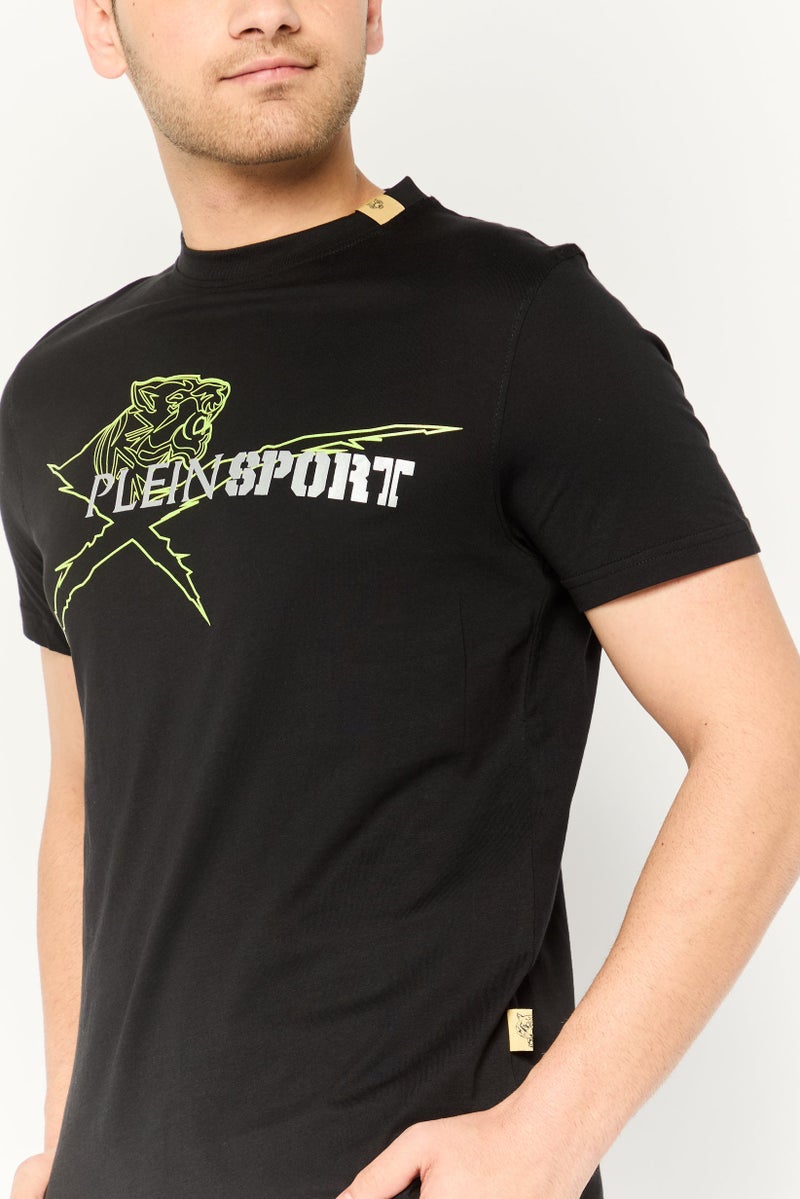 PHILIPP PLEIN Plein Sport Men Sportswear Fit Short Sleeve Outdoor T-Shirt, Black - Image 3