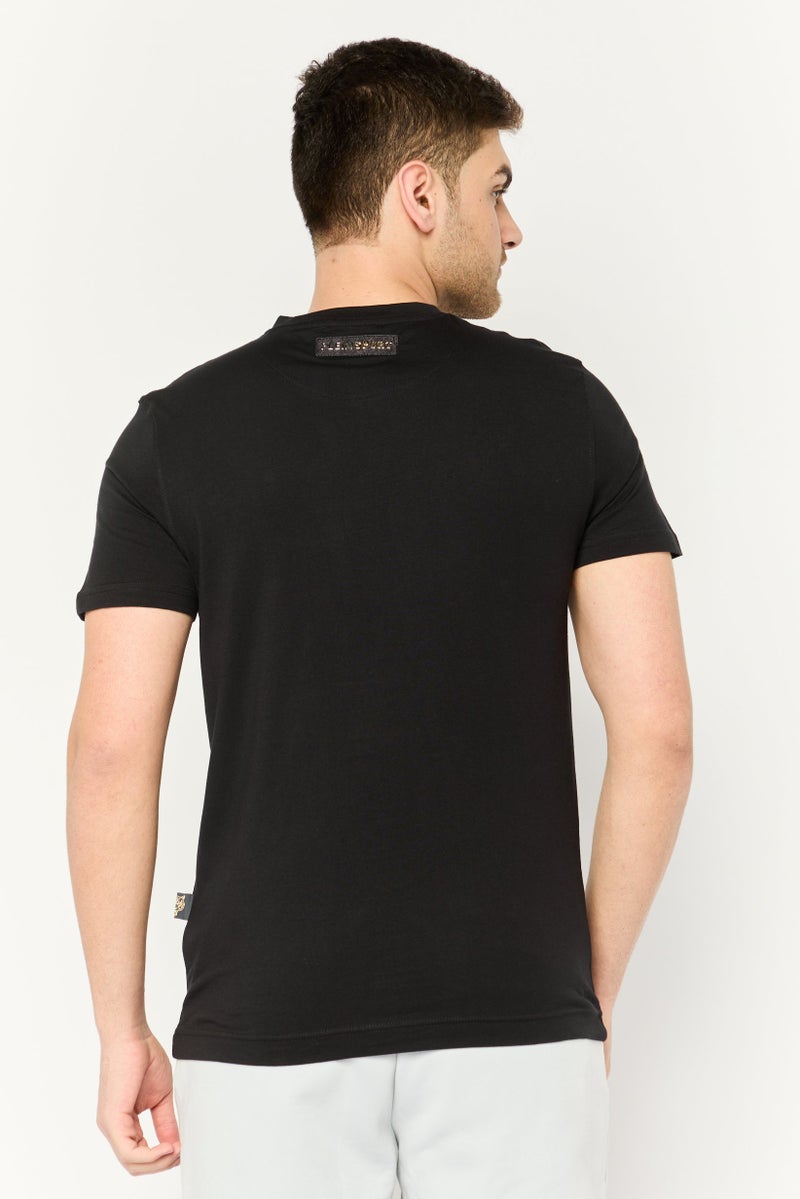 PHILIPP PLEIN Plein Sport Men Sportswear Fit Short Sleeve Outdoor T-Shirt, Black - Image 4