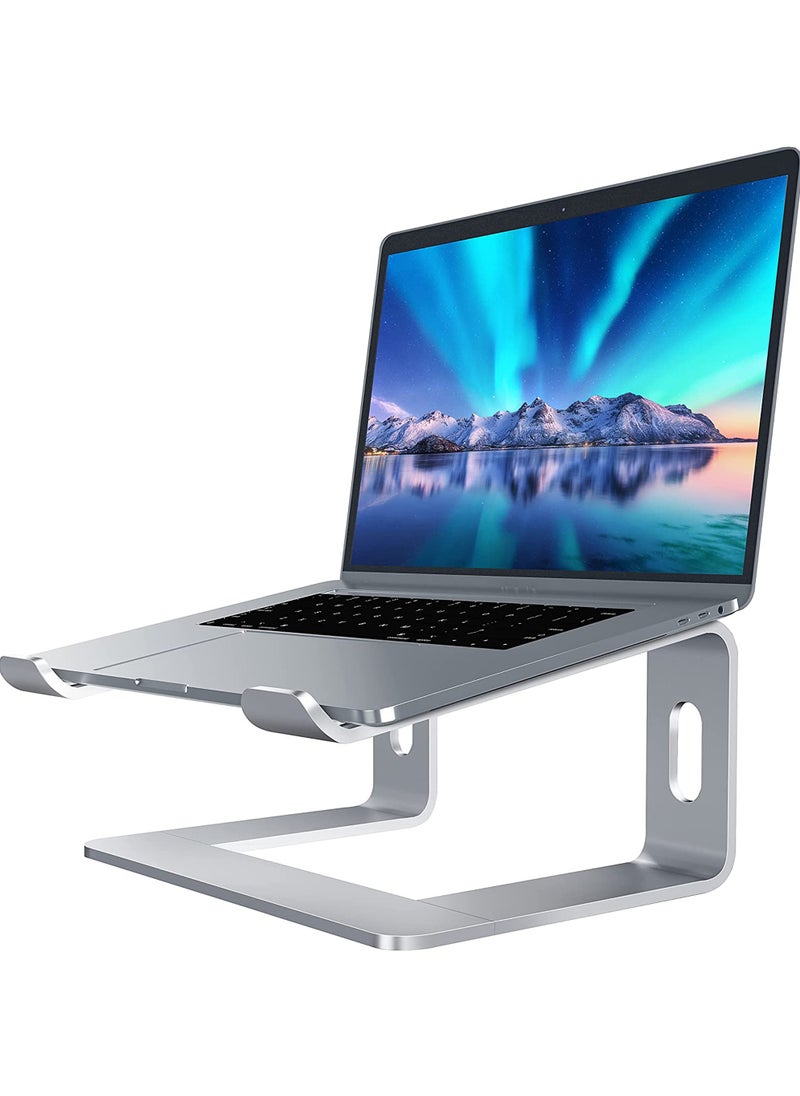 Rock Pow - Laptop Stand Aluminum Computer Riser Ergonomic Laptops Elevator for Desk Metal Holder Compatible with 10 to 15.6 Inches Notebook Computer - Image 1