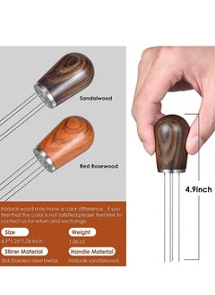 Oasisgalore Espresso Coffee Stirrer with Natural wood Handle and Stand, for Uniform Distribution (Dark Sandalwood).  - Image 1