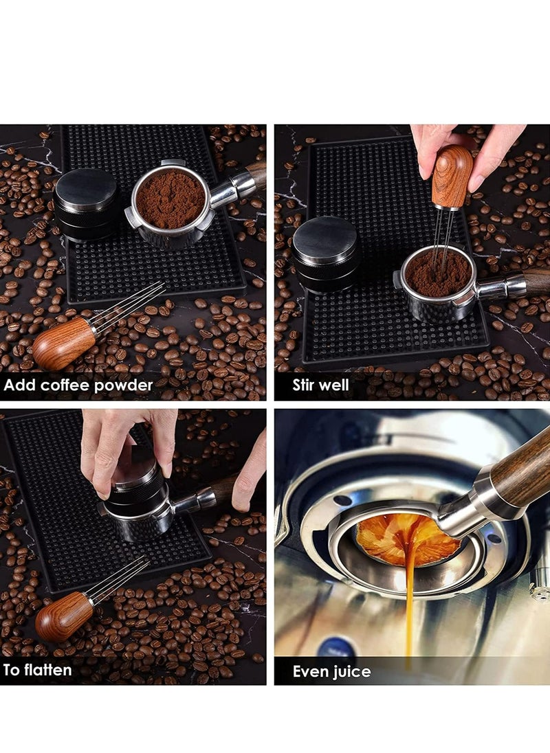 Oasisgalore Espresso Coffee Stirrer with Natural wood Handle and Stand, for Uniform Distribution (Dark Sandalwood).  - Image 2