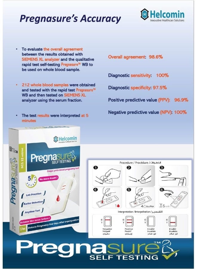 Pregnasure Self Testing Finger Prick Blood Pregnancy Test - Image 5