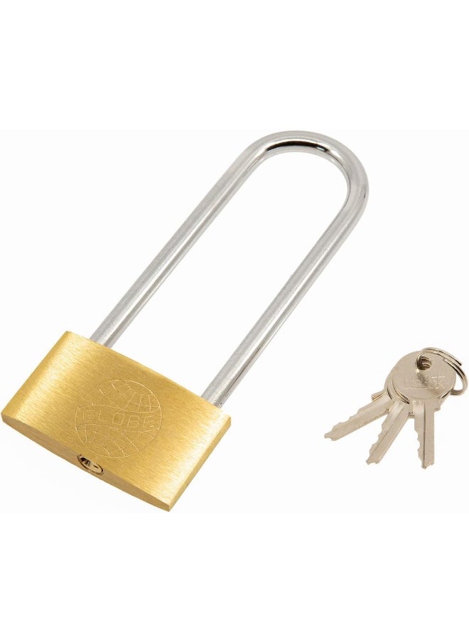 Biella Long Shackle Padlock With Keys - Outdoor Security Padlock For Shed, Garage, Garden, Gate Etc (38Mm Long)  - Image 1