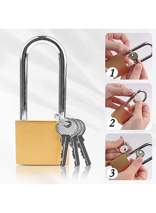 Biella Long Shackle Padlock With Keys - Outdoor Security Padlock For Shed, Garage, Garden, Gate Etc (38Mm Long)  - Image 3