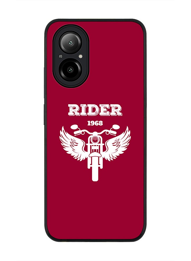 Stylizedd Rugged Black Edge Case for Realme C67 4G, Slim fit Soft Case Flexible Rubber Edges Anti Drop TPU Gel Thin Cover -  Rider 1968 - Image 1