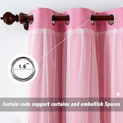 indistar Star Cutout Kids Window Blackout Curtains for Girl Bedroom Window Room Darkening Curtains & Drapes Baby Nursery Curtains (2 Panel,52Wx63L inch,Pink) - Image 4