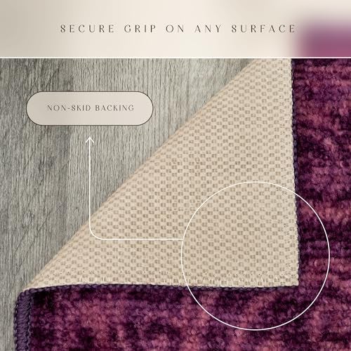 Maples Rugs Pelham Transitional Area Rugs - Made in USA - Washable, Non Slip, Indoor Carpet for Entryway, Foyer, Kitchen, and Bathroom, 2'6 x 3'10, Wineberry - Image 5