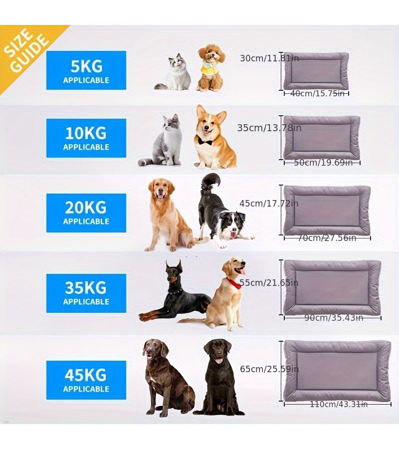 سرير كلاب مربع كبير الحجم باللون الأخضر مقاس 43x25 بوصة، حصيرة حيوانات أليفة غير قابلة للانزلاق، حشوة بوليستر لجميع الفصول - Image 2