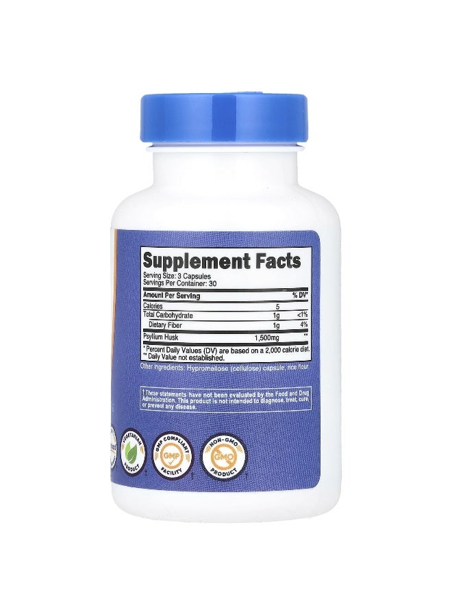 Nutricost نوتريكوست، قشور السيليوم، 1,500 ملغ، 90 كبسولة، (500 ملغ لكل كبسولة) - Image 2