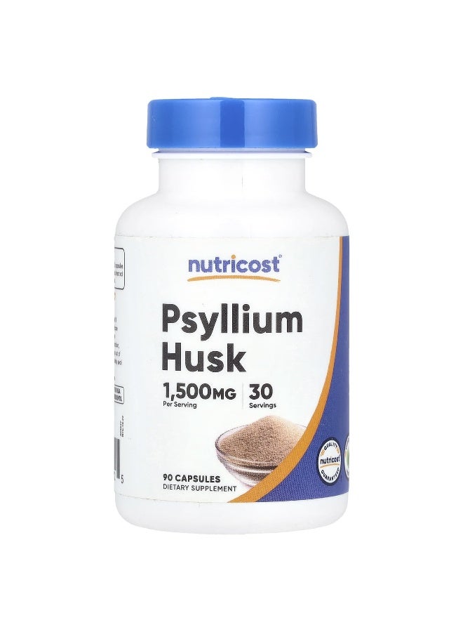 Nutricost نوتريكوست، قشور السيليوم، 1,500 ملغ، 90 كبسولة، (500 ملغ لكل كبسولة) - Image 1