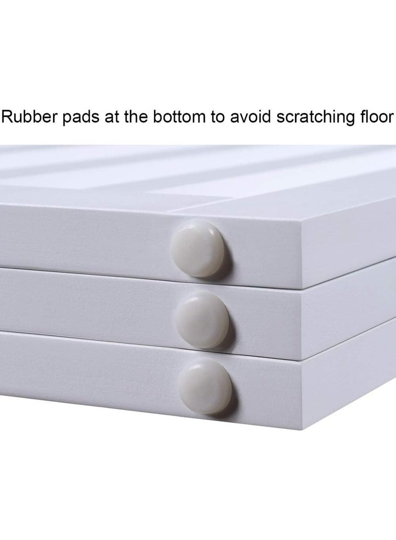 بوابة طويلة قائمة بذاتها للكلاب - سياج خشبي قابل للطي بارتفاع 91 سم مع 3 ألواح وقدمين داعمتين - حاجز درج داخلي، لا يتطلب تجميعًا (أبيض) - Image 4