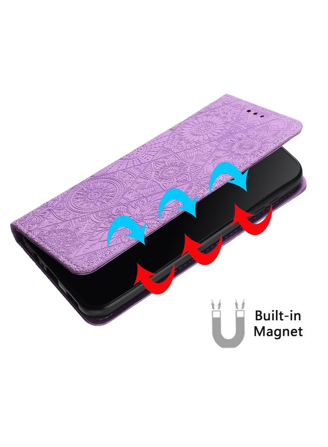 S-TOP Case For iPhone 14 Pro Ethnic Embossed Adsorption Leather Phone Case - Image 5