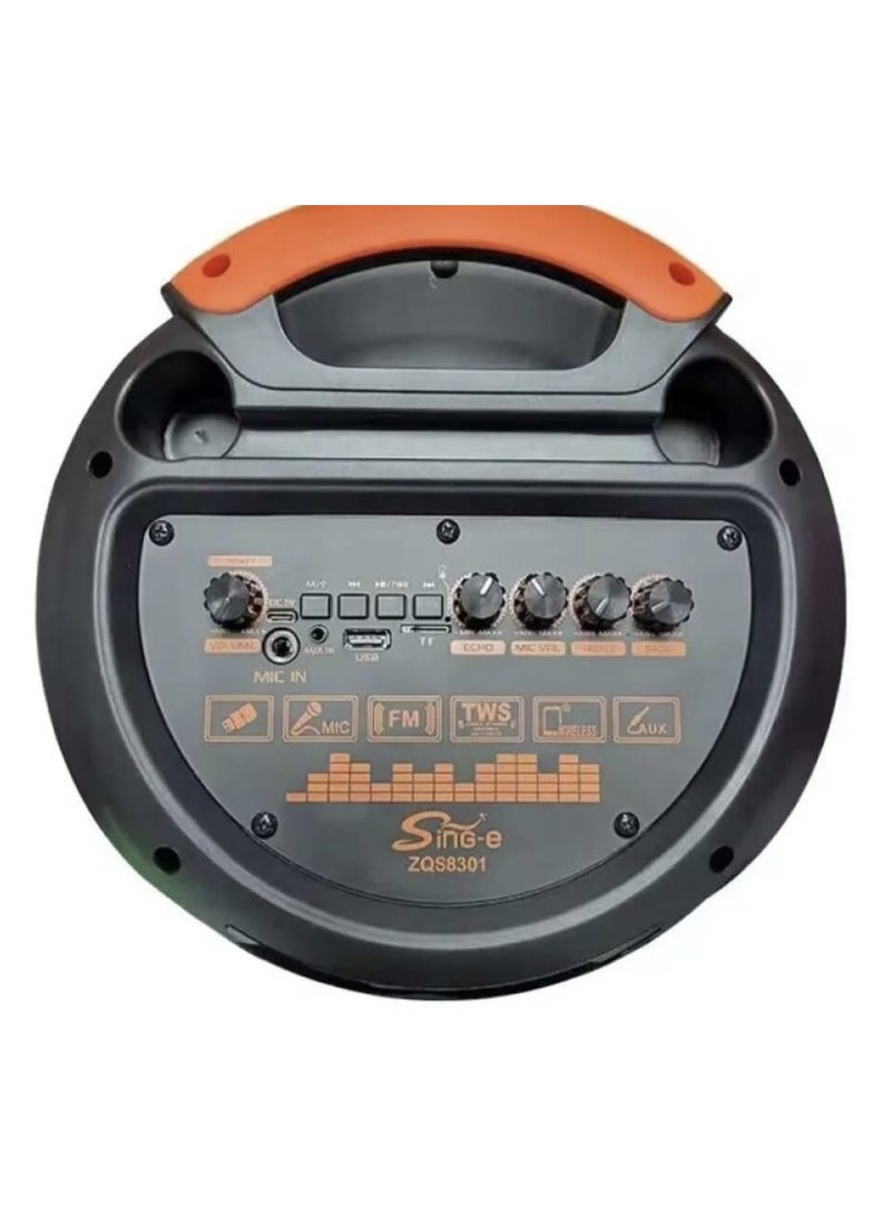 singe Multimedia Party Speaker 8” x 3 – Wireless Bluetooth Speaker with RGB Lights, Remote Control & Wireless Microphone - Image 2