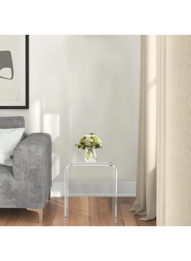 Horoof Home Horoof HomeÂ® Clear Acrylic End Table Set of 2 â€“ Modern Transparent Nesting Tables for Living Room or Bedroom  - Image 4