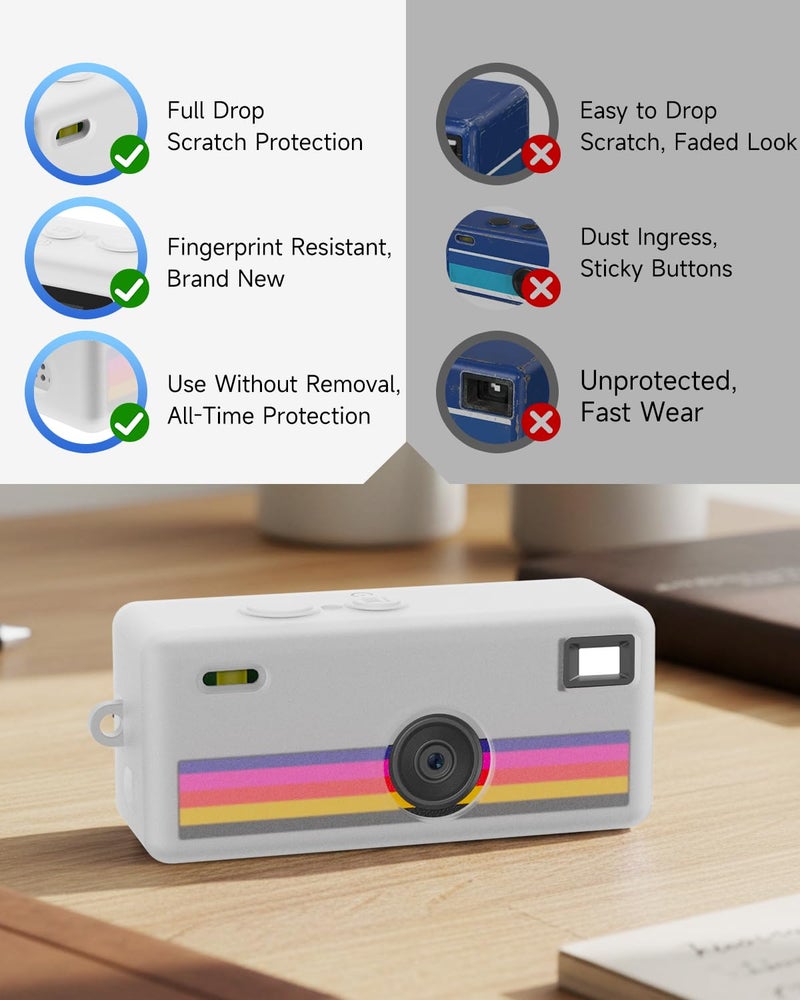 Tedubax Silicone Case for Kodak CHARMERA Keychain Digital Blind Box accessories,Soft Silicone Protective Case,Comes with Screen Protectors and Wrist Strap - Transparent - Image 5