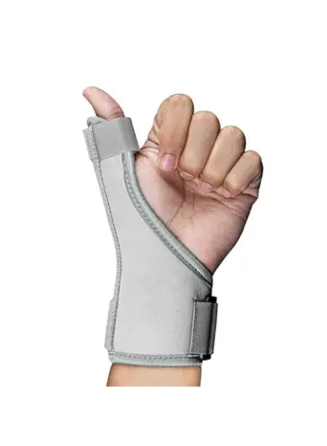 Reversible Thumb Spica Splint and Wrist Brace, Universal Left and Right Hand Thumb Stabilizer, Premium Joint Compression Support for Carpal Tunnel, Arthritis, and Tendonitis, Grey - Image 1