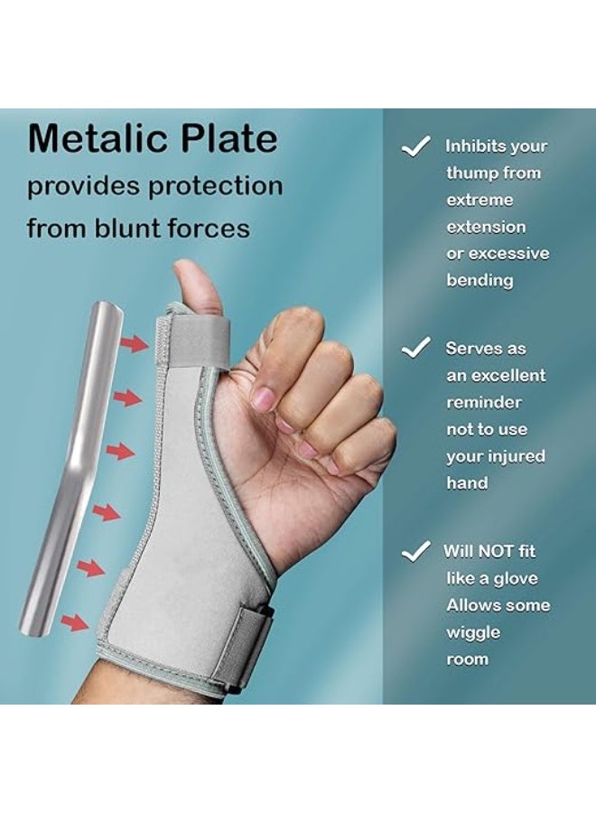 Reversible Thumb Spica Splint and Wrist Brace, Universal Left and Right Hand Thumb Stabilizer, Premium Joint Compression Support for Carpal Tunnel, Arthritis, and Tendonitis, Grey - Image 4