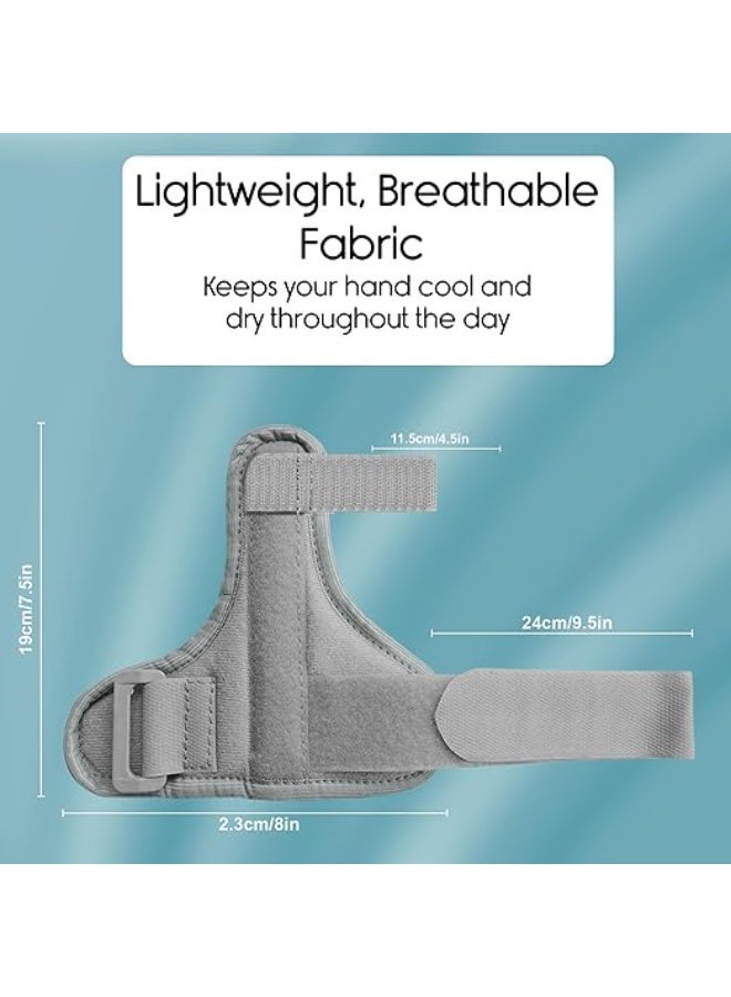 Reversible Thumb Spica Splint and Wrist Brace, Universal Left and Right Hand Thumb Stabilizer, Premium Joint Compression Support for Carpal Tunnel, Arthritis, and Tendonitis, Grey - Image 3