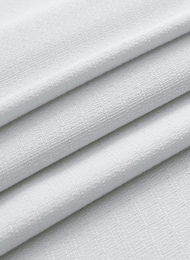 KOUFALL Semi Sheer White Curtains 95 Inches Long for Shabby Chic Decor 2 Panels Set Grommet Farmhouse Light Filtering Window Covering Faux Linen Cotton Curtains for Living Room Bedroom Plain White 95 Length - Image 5