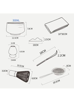 ماركة غير محددة مجموعة خفق ماتشا مكونة من 8 قطع من أدوات ماتشا الخيزران لتحريك شاي ماتشا  - Image 4