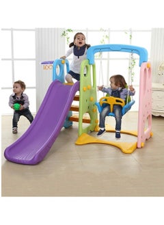 RBWTOYS RBWTOYS  Baby indoor Toy Series 3 in 1 Swing, Slide Set with Basket Hoop. RW-16339.  - Image 1