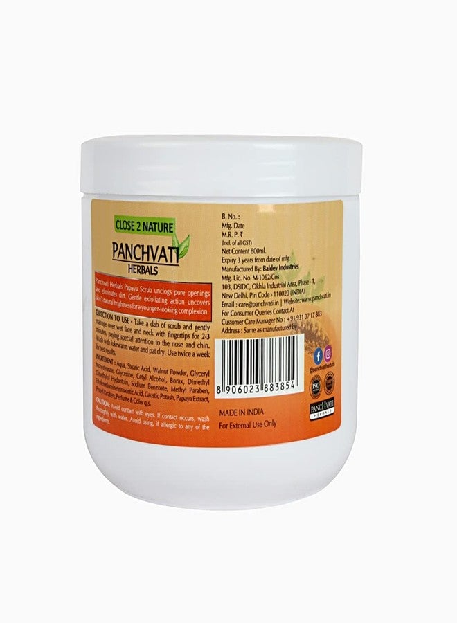 Panchvati Herbals Regular Papaya Scrub for Repairing Aged & Exfoliating Dead Skin- 800 ml. - Image 3