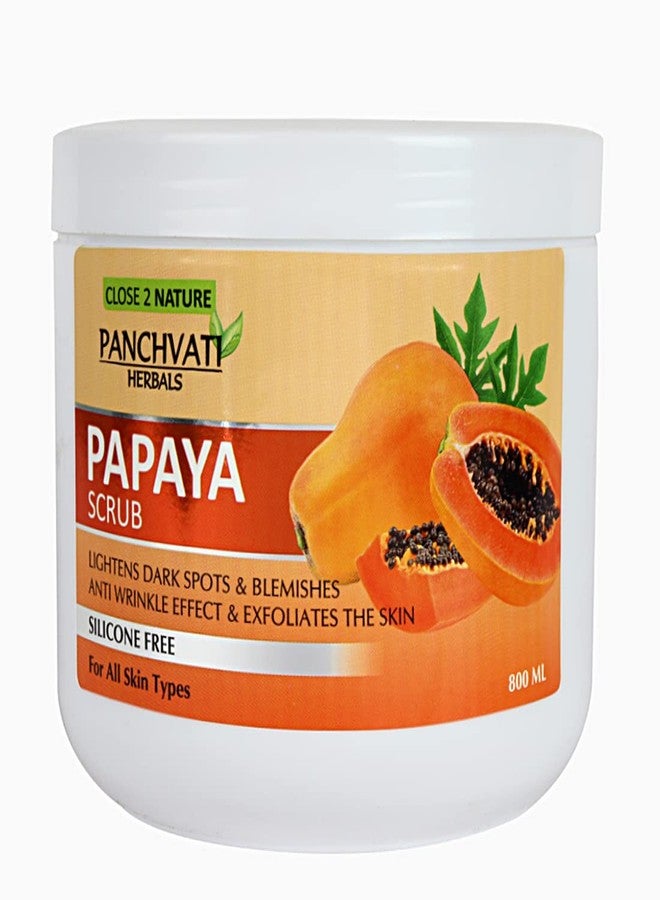 Panchvati Herbals Regular Papaya Scrub for Repairing Aged & Exfoliating Dead Skin- 800 ml. - Image 1