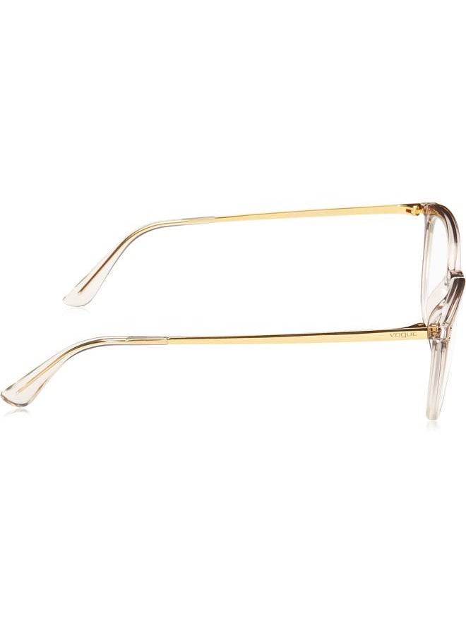 Vogue Eyewear Women's Vo5276 Cat Eye Prescription Eyewear Frames, Top Gradient Brown/Crystal/Demo Lens, 51 mm - Image 3