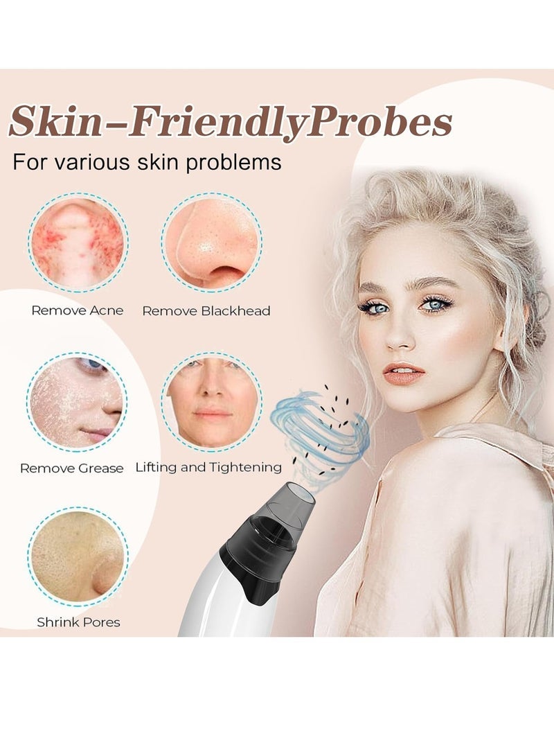 Multifunctional Blackhead Remover Pore Vacuum Heating, Electric Acne Blackhead Remover Tool, 4 Types of Suction Power with LED Display, Rechargeable Acne Remover Tool Kit - Image 5