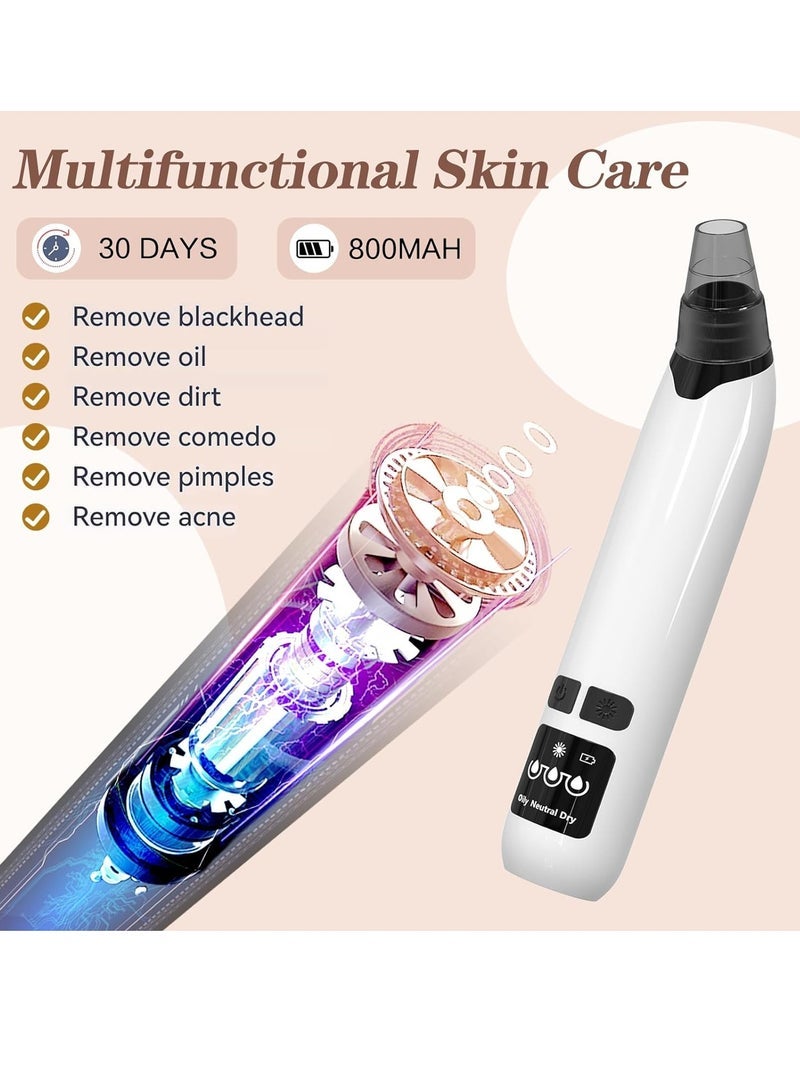 Multifunctional Blackhead Remover Pore Vacuum Heating, Electric Acne Blackhead Remover Tool, 4 Types of Suction Power with LED Display, Rechargeable Acne Remover Tool Kit - Image 4