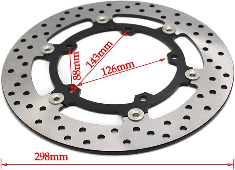 QASULER 298mm Motorcycle Front Disc Brake Rotor - Image 2