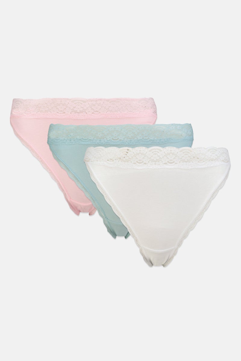 bebe سراويل داخلية نسائية 3 قطع بفتحات، متعددة الألوان - Image 5
