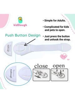 KidDough Furniture Safety Locks For Kids - Pack Of 2 White + 2 Brown + 2 Beige + 2 Grey Child Locks, For Drawers, Cabinets, Fridge, Cupboard, Strong And Adhesive Safety Locks  - Image 2