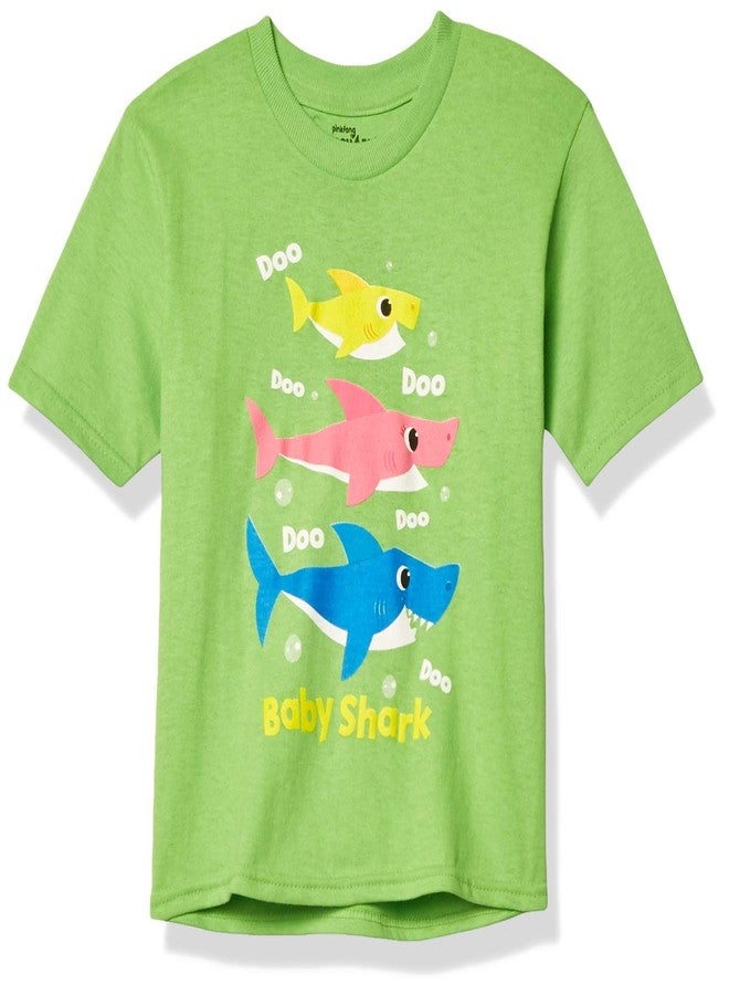 Pinkfong Boys' Toddler Baby Shark Doo Short Sleeve T-Shirt, Lime, 2T - Image 1