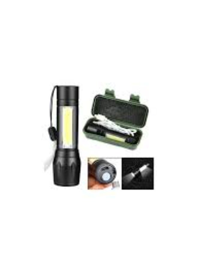 مصباح يدوي LED قابل لإعادة الشحن مع ضوء COB عالي الكثافة وشحن USB وحقيبة حمل - مصباح محمول قوي للتخييم والمشي لمسافات طويلة وحالات الطوارئ - Image 2