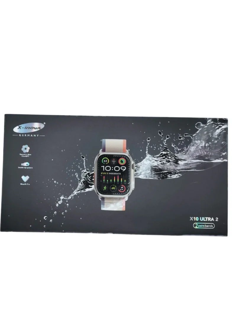 X-Inova - X-Inova x10 ultra 2 smart watch  Elegant Design Support Bluetooth Calls Support Wireless Charging| Touch Screen compatible with IOS & android for men and women - Image 1